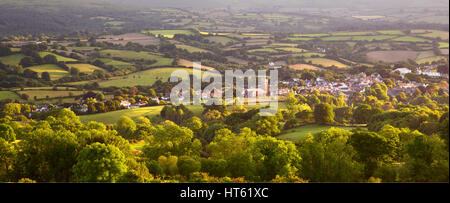 Panoramic view over Moretonhampstead Dartmoor Devon Uk Stock Photo