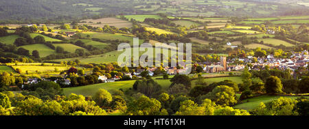 Panoramic view over Moretonhampstead Dartmoor Devon Uk Stock Photo