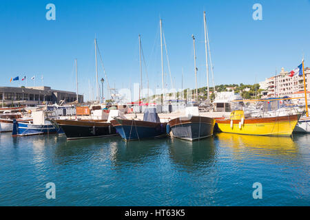 Cassis,France-august 10,2016:The port of Cassis, a French village with colorful boats moored on a summer day. Stock Photo