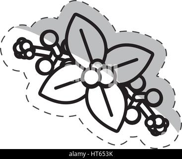 poinsettia flower christmas cut line Stock Vector