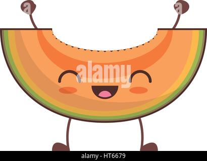 kawaii papaya fruit image Stock Vector