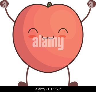 kawaii pomegranate fruit image Stock Vector