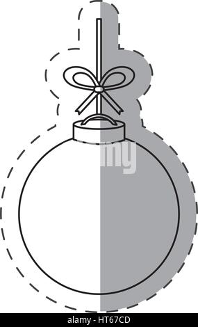 christmas ball decoration cut line Stock Vector