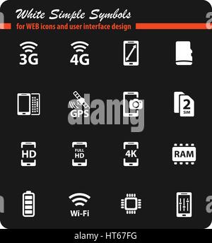 Smartphone simply symbol for web icons and user interface Stock Vector