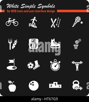 sport white simply symbols for web icons and user interface design Stock Vector