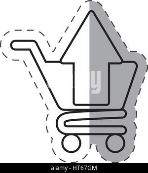shopping cart application cut line Stock Vector