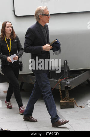 Bill Nighy filming Love Actually for Comic Relief at the BBC in London 4th Mar, 2017 Stock Photo