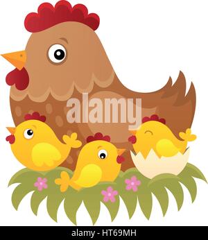 Chicken topic image 1 - eps10 vector illustration. Stock Vector