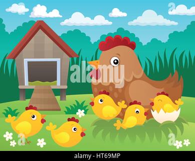 Chicken topic image 2 - eps10 vector illustration. Stock Vector