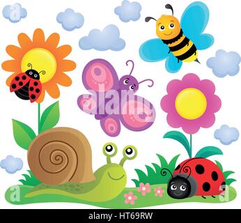 Spring animals and insect theme image 6 - eps10 vector illustration. Stock Vector