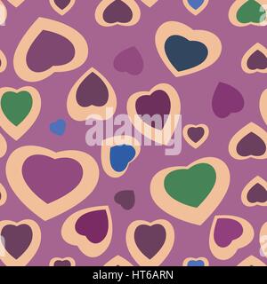 Seamless texture with funny hearts Stock Vector
