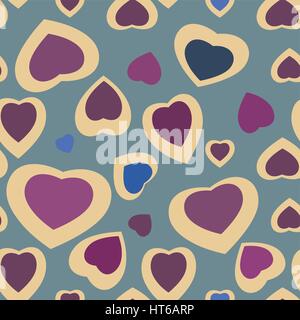 Seamless texture with funny hearts Stock Vector