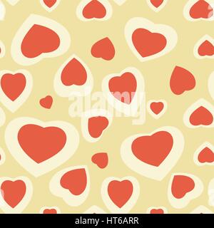 Seamless texture with funny hearts Stock Vector