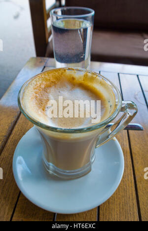 Macchiato, most popular coffee in Kosovo,  Pristina, Kosovo Stock Photo