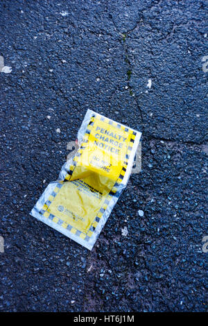 Discarded Penalty Charge Notice (Parking Ticket) Stock Photo