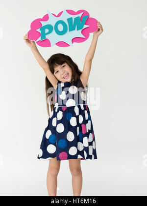 Kid Childhood People Race Emotional Studio Shoot Stock Photo