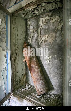 Abandoned Building Interior In Chernobyl Zone. Chornobyl Disaster Stock Photo