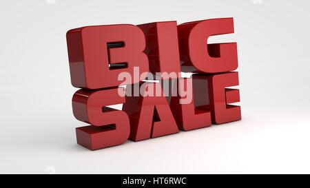 big sale red 3d text Stock Photo