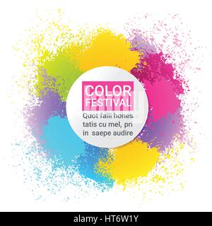 Paint Splash Color Festival Happy Holi India Holiday Traditional Celebration Greeting Cart Stock Vector