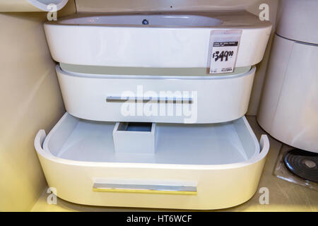 Florida South,Miami,Home Depot Big-Box,store,home improvement,fixture,bathroom sink vanity,price,floor model,display sale product,visitors travel trav Stock Photo