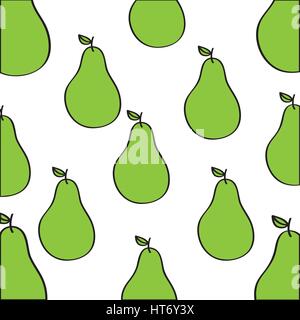 pears pattern fresh fruit drawing icon Stock Vector