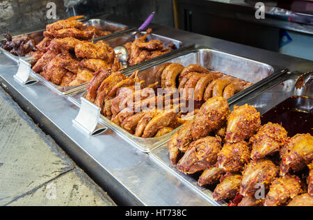 China Sichuan street food: spicy rabbit head. Stock Photo