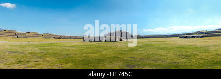 Panoramic view of Citadel and Quetzalcoatl Pyramid at Teotihuacan Ruins - Mexico City, Mexico Stock Photo