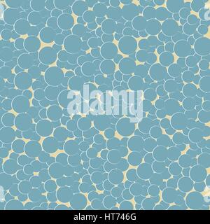 Blue abstract random circles seamless pattern. Vector illustration. Scrapbook retro polka template. Stock Vector