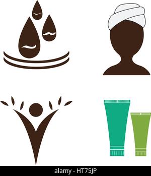 Set of spa icons Stock Vector