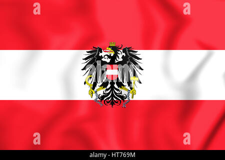 3D Flag of the Austria. 3D Illustration. Stock Photo