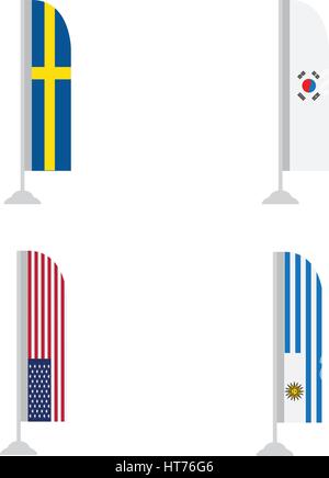 Set of flags Stock Vector