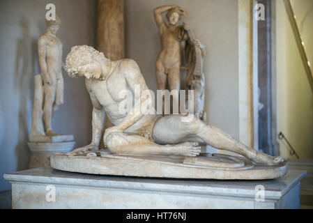 Rome. Italy. The Dying Gaul (Galatian), Roman copy of an original Greek work of the 3rd C BC, Hall of the Galatian, Capitoline Museum. Musei Capitolin Stock Photo