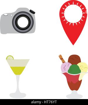 Set of summer icons Stock Vector