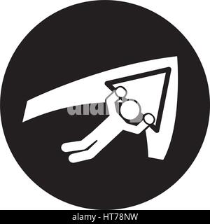 Paraglider silhouette flying icon Stock Vector