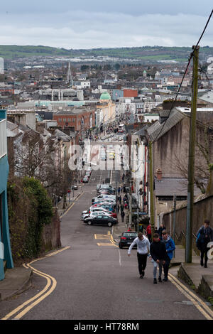 March 8th, 2017, Cork, Ireland: View of downtown cork from St. Patrick's Hill Stock Photo