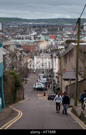 March 8th, 2017, Cork, Ireland: View of downtown cork from St. Patrick's Hill Stock Photo