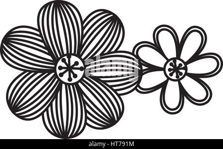 figure flowers with ovals petals icon Stock Vector