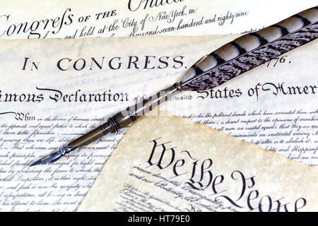 The Constitution for the United States of America with a quill pen ...