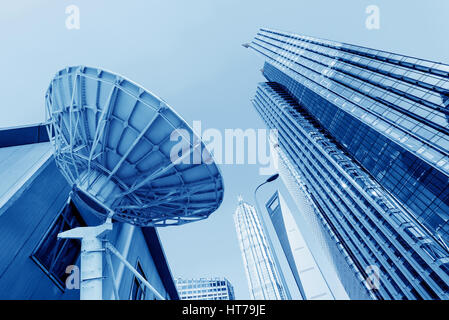 picture of parabolic satellite dish space technology receivers Stock Photo