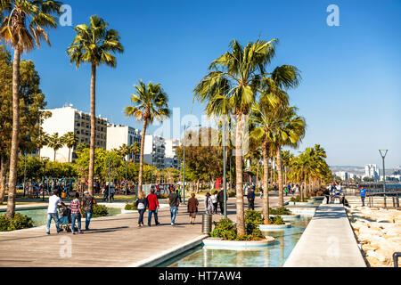 LIMASSOL, CYPRUS - APRIL 01, 2016: Limassol Seaside Park. Stock Photo