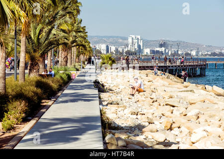 LIMASSOL, CYPRUS - APRIL 01, 2016: Limassol Cityscape and Seaside Park. Stock Photo