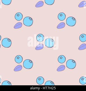 Hand drawn vector background with blueberries Stock Vector