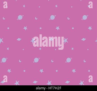 Hand drawn vector background with stars and planets Stock Vector