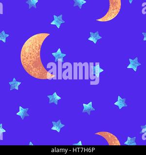 Seamless pattern on cosmic theme Stock Vector
