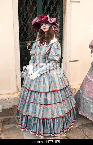Lady in costume at Carnival of Venice, 2017 Stock Photo