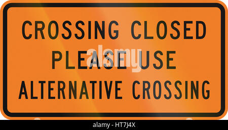 New Zealand road sign - Pedestrian crossing closed. Stock Photo