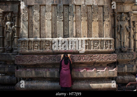 Devotee Bowing To The Kamakhya Temple In Assam, India Stock Photo