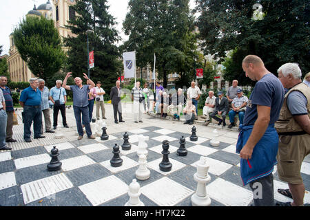 An Open-air Chess Game In Bosnia And Herzegovina, Europe Stock Photo