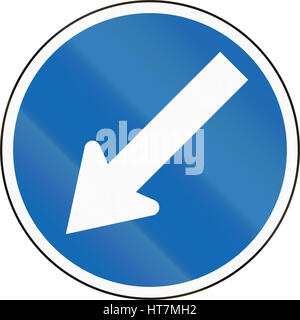 New Zealand road sign RG-17 - Keep left. Stock Photo