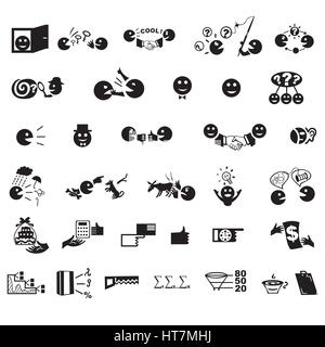 business management icons set, organization and office icons Stock Vector